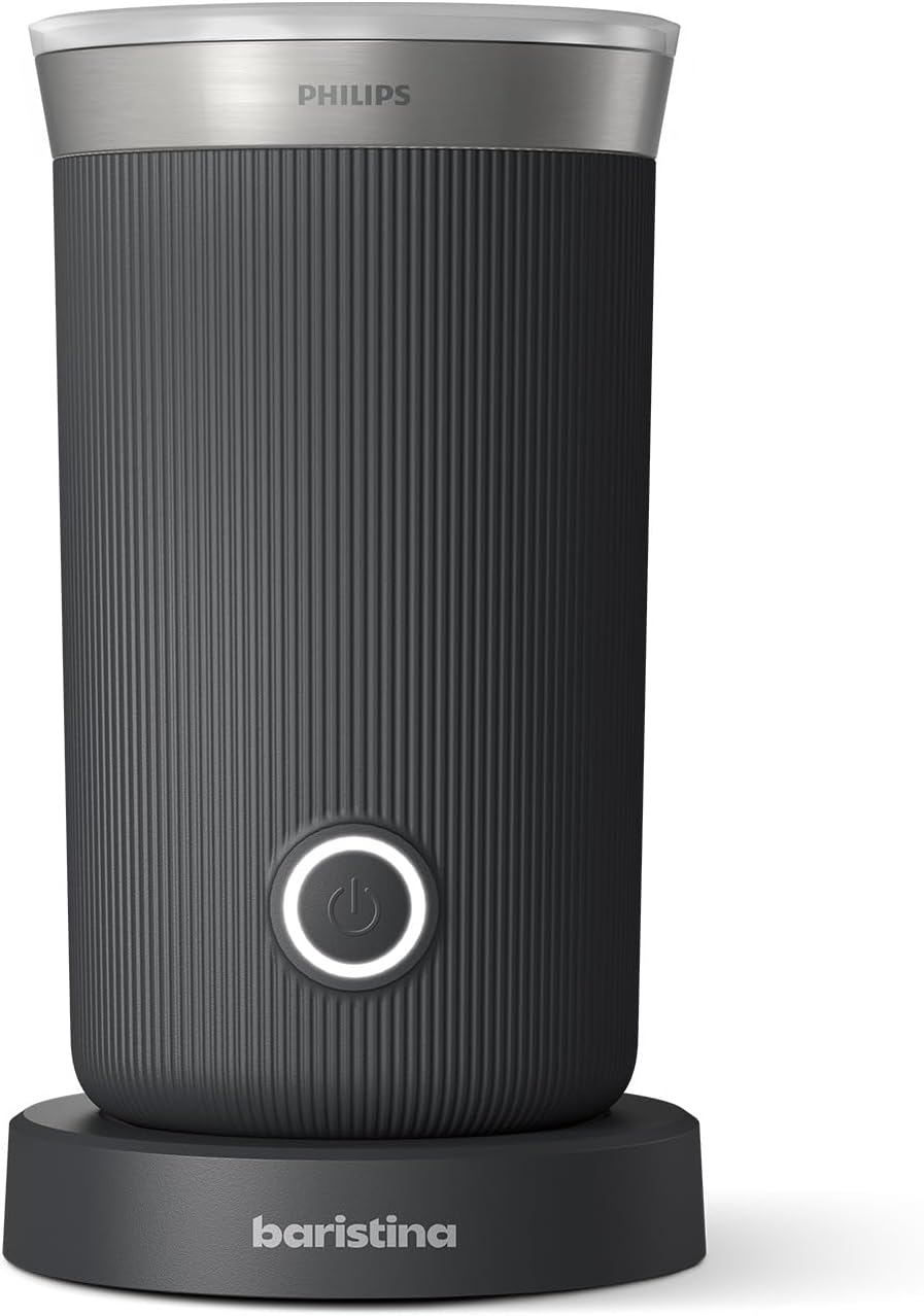 Philips Baristina Milk Frother - Foam Milk Perfectly. Hot and Cold. Dairy and Non-Dairy. Easy to Clean. for Philips Baristina Espresso Machines. Black (BAR311/60)