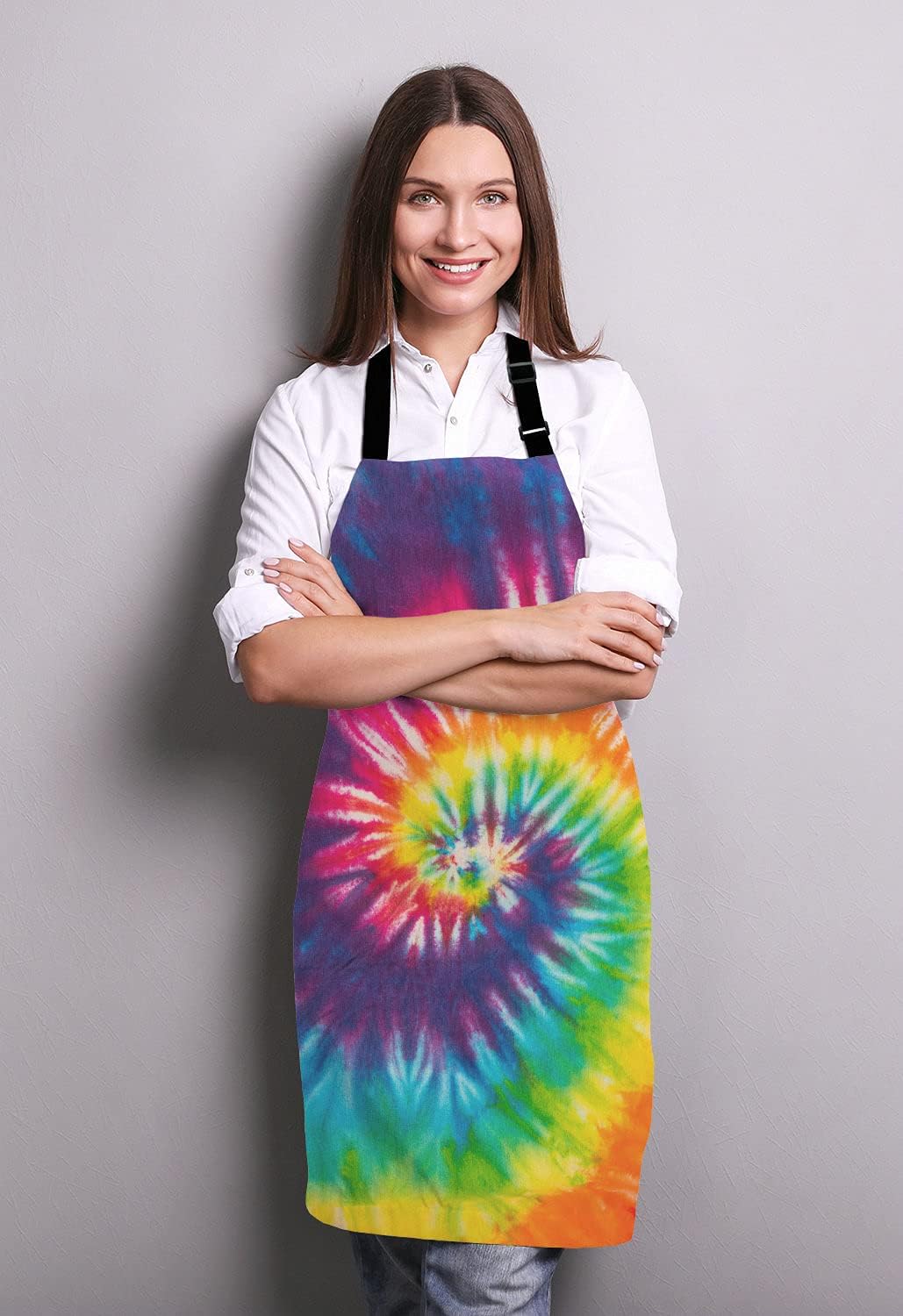 Tie Dye Kitchen Cooking BBQ Chef Apron,Funny Apron for Men, Women - Dad Presents, Presents for Men - Birthday, Mothers Day Presents for Mom, Wife, Husband, Brother, Friends