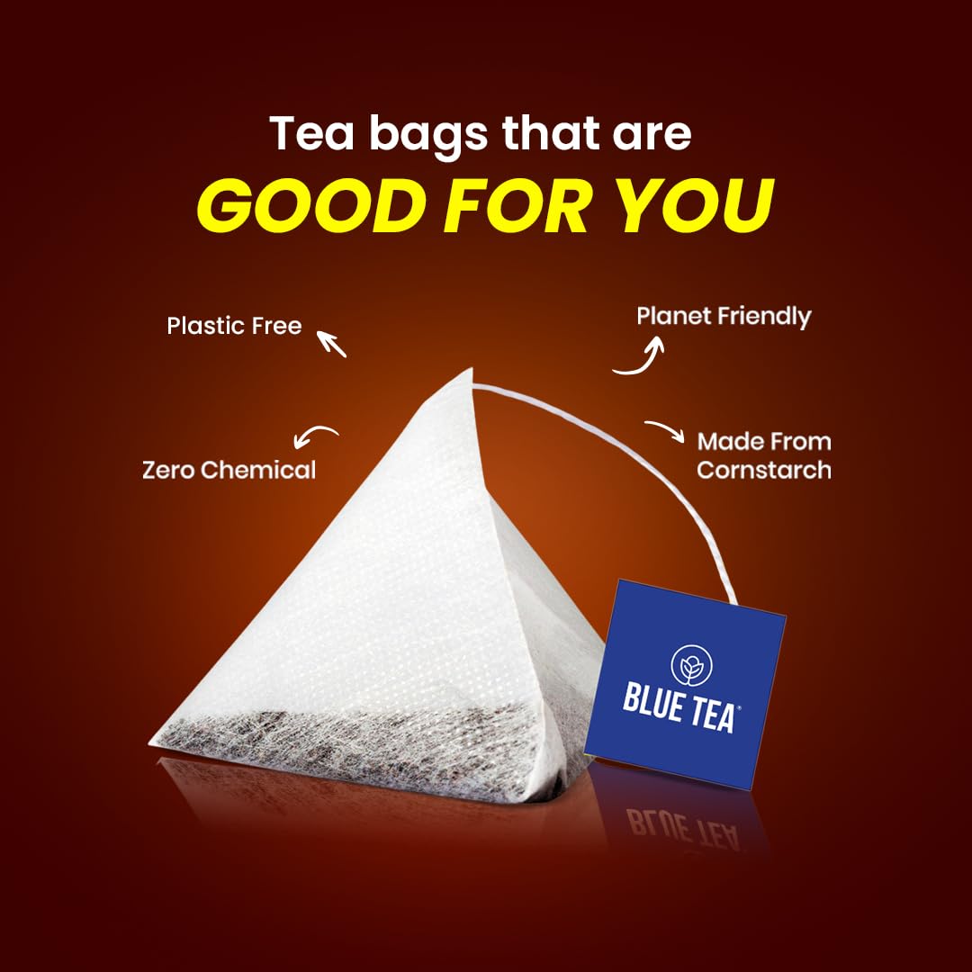 BLUE TEA - Dandelion Root Tea - 60 Count - Pyramid Plant Based Tea Bag | Support Kidney Function and Healthy Digestion | Detox Tea | Herbal Tea - Caffeine Free - Non-Bitter - Mild Flavor | Zipper Pack