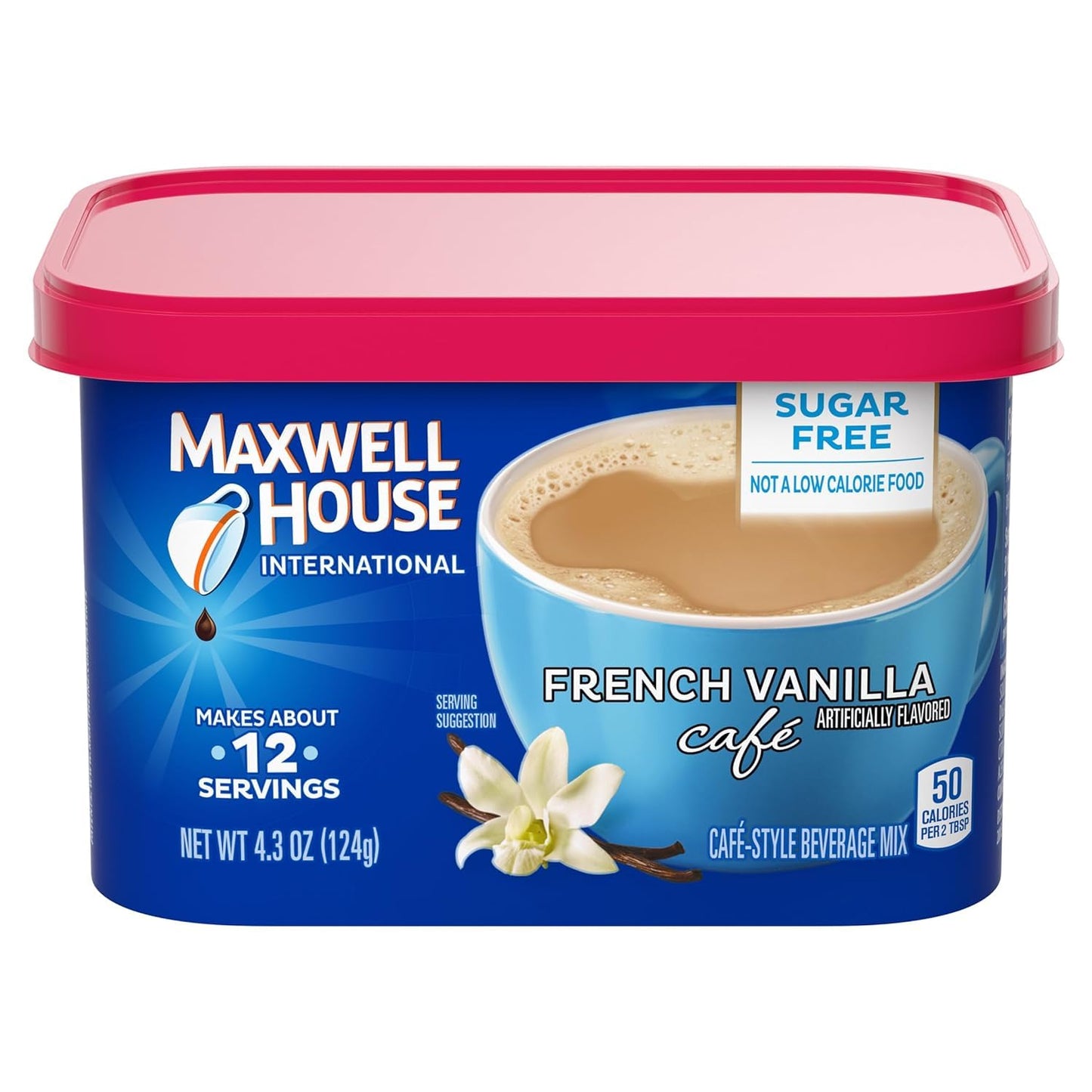 Maxwell House Vanilla Caramel Latte Mix, 8.7 oz + French Vanilla Café-Style Instant Coffee Beverage Mix, 4.3 oz, (Variety Pack)