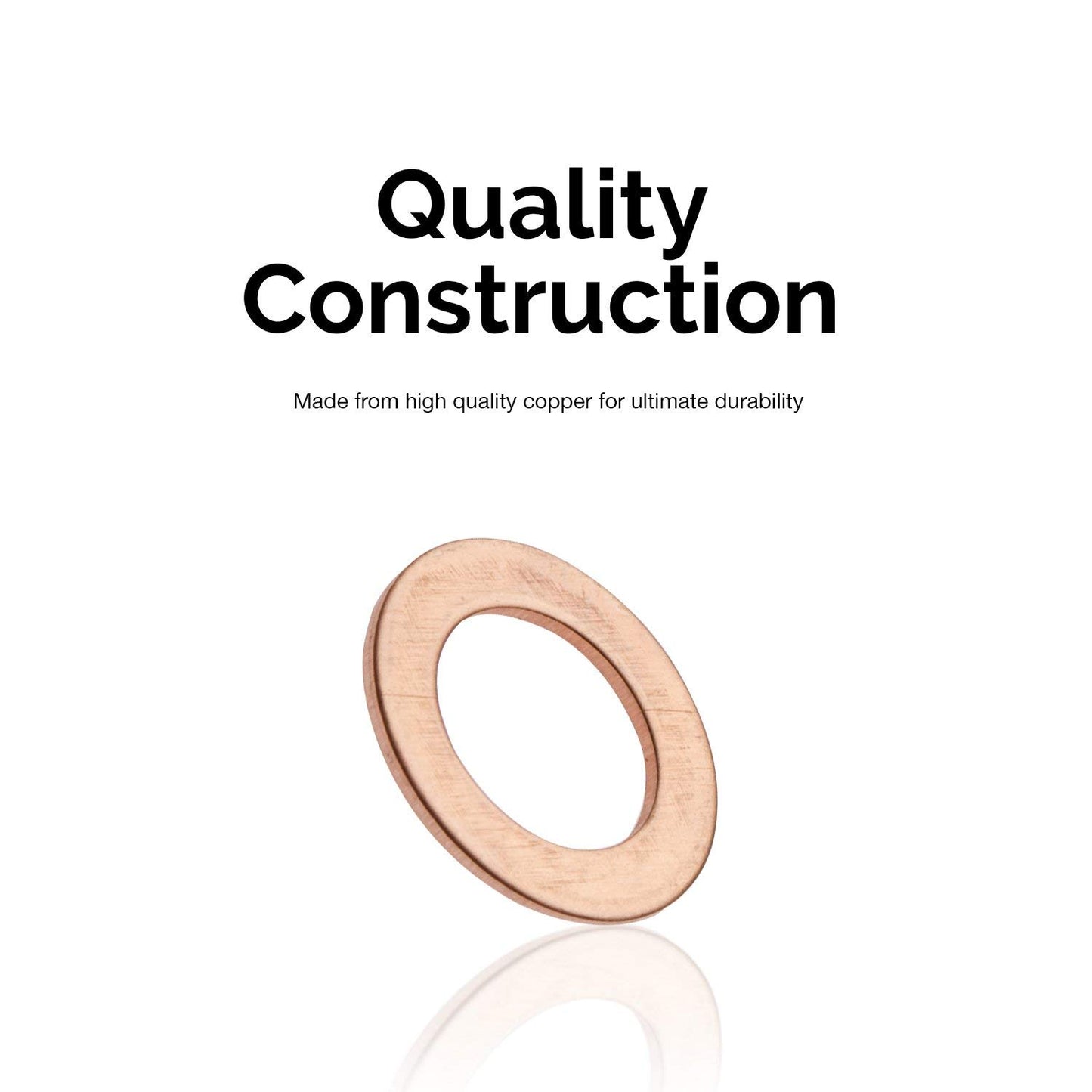 M5 Flat Washer Copper Sealing Ring, 5mm ID 9mm OD 1mm Thickness Metric Sealing Gasket, 100 Pieces