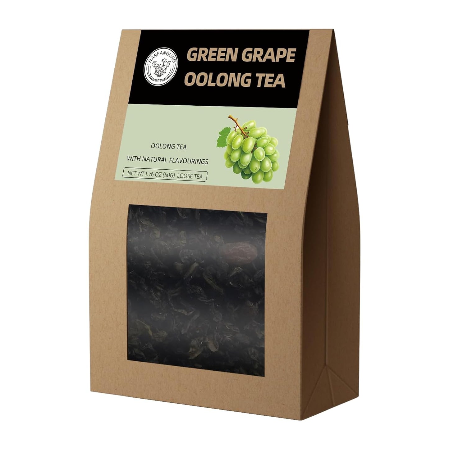 HANFANGLING Green Grape Oolong Tea - Premium Loose Leaf Tea with Natural Green Grape Flavor, 100% Natural, Refreshing & Fruity 1.76oz