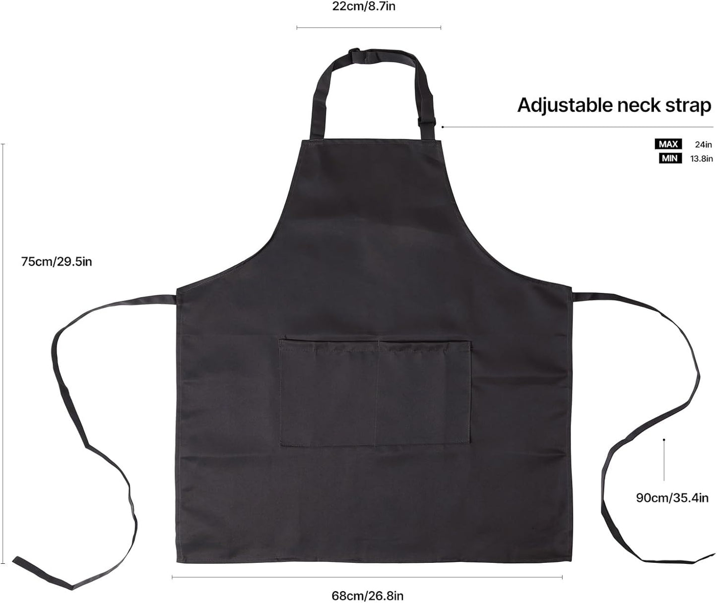 Kitchen Bib Apron for Women Men with Pockets Chef Art Aprons for Cooking Painting Pottery Ceramics