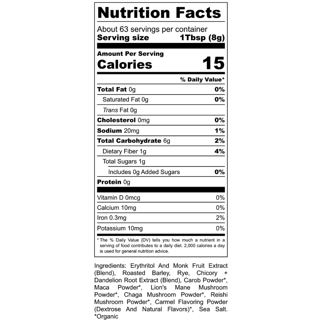 Eleven TLC, Shroomie Master Mind Mushroom Coffee Alternative, 7 Superfoods, Chaga, Reishi + Lion's Mane, Dandy Blend, Energy, Focus, 63 Servings