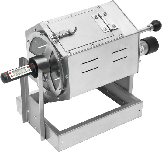 0.66-2.65lb Automatic Coffee Roaster Coffee Bean Roasting Machine Commercial Coffee Gas Roaster with Thermometer & Speed Controller Drum Type Gas Burner Require