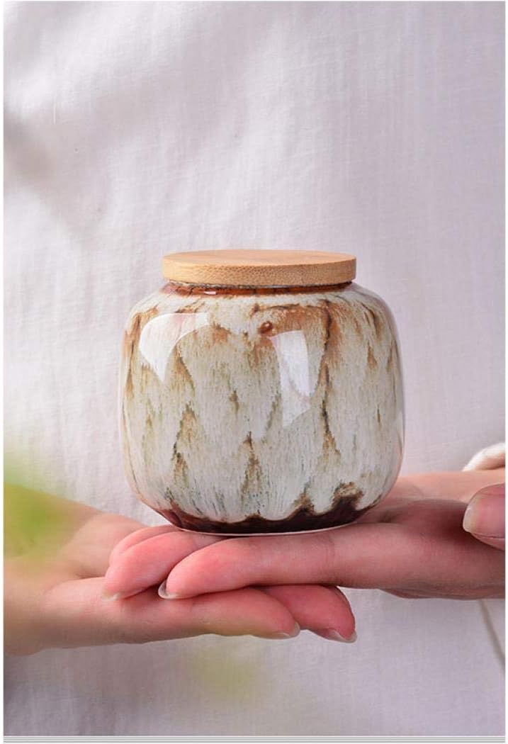 Ceramic Storage Jars, Exquisite Glaze Food Canisters for Kitchen Spice Storage,Tea Caddy Storage,Coffee Jar,Condiment Jar with Seald Lid (Dark blue)