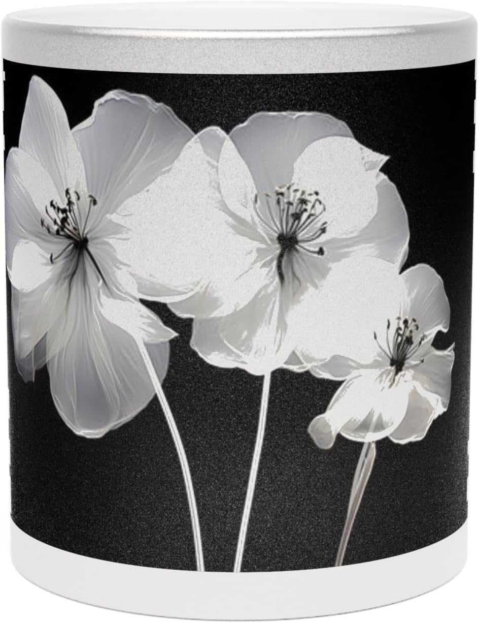 11 OZ Novelty Coffee Mugs - Christmas Gift (Metallic Floral Mug)