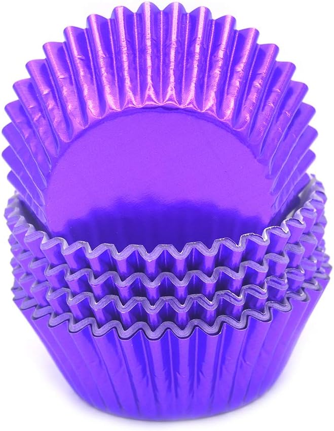 Standard Purple Foil Cupcake Liners Muffin Baking Cups for Party and More, 100-Count