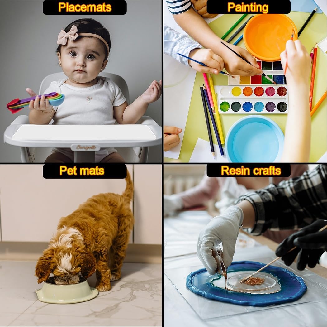 Silicone Mat - Non-Stick, Reusable & Heat Resistant Up to 500°F, Fits Resin Crafts, Dishwasher Safe for Baking, Cookies, Pastry (36” x 24”)