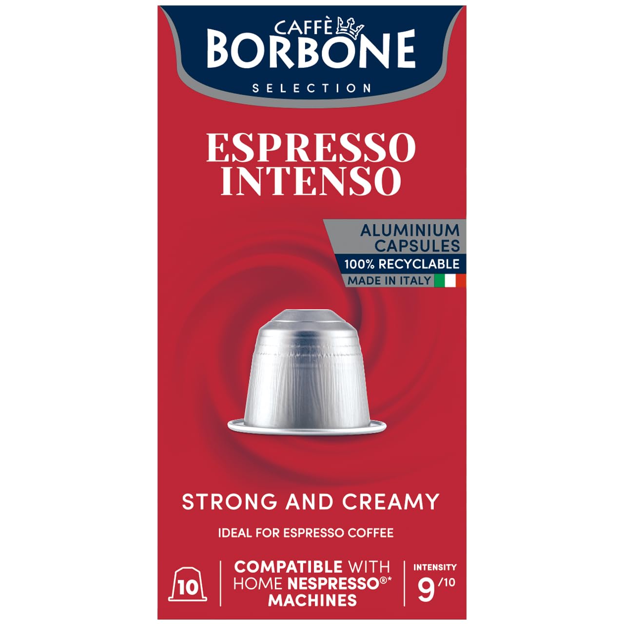 Caffe Borbone Aluminum Coffee Pods Compatible with Nespresso Original Machines, Espresso Intenso, Medium Roast, Full-Bodied and Strong, Genuine Italian Coffee - NOT compatible with Vertuo - 100 Count
