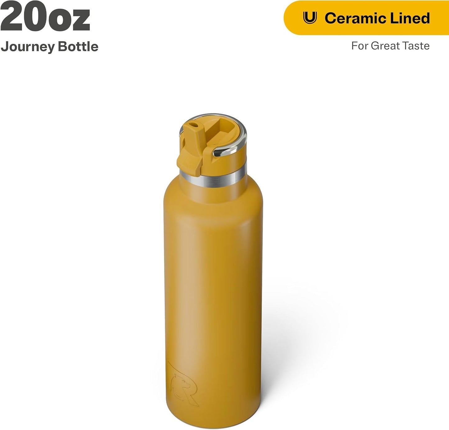 RTIC 20oz Journey Bottle Metal Stainless Steel Vacuum Insulated, BPA Free, Reusable, for Water, Hot and Cold Drinks, Travel, Sports, Camping, Harvest