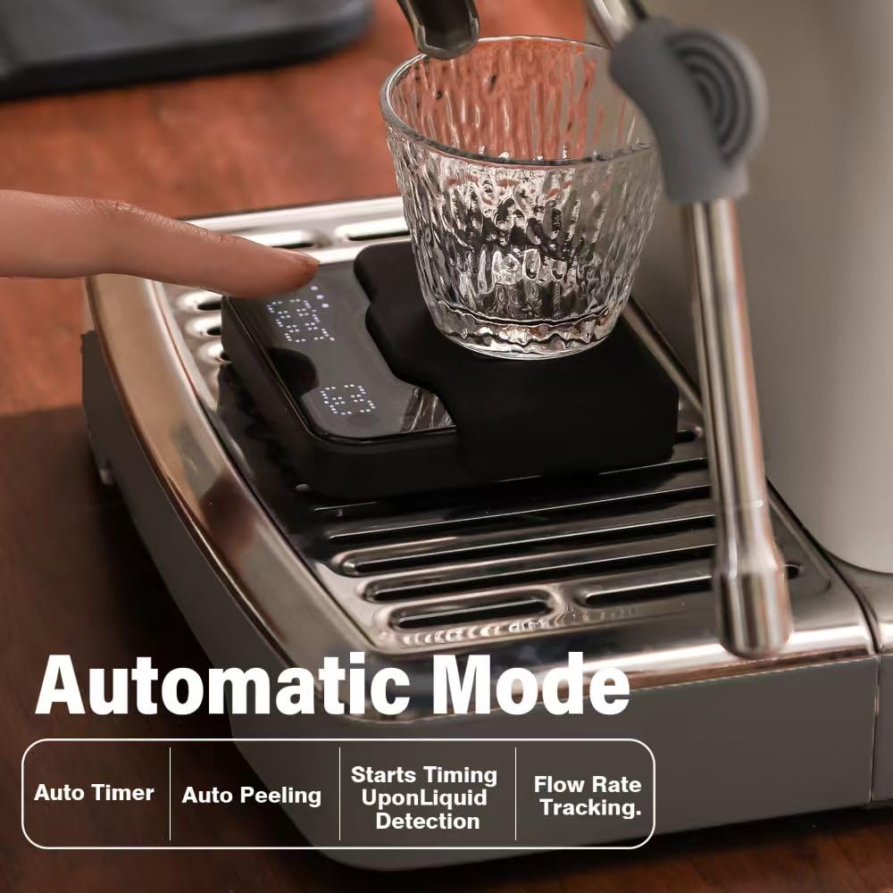 BOOKOO Coffee Scale with Storage Bag Esprosse Scale with Timer Mini Digtial Coffee Scale Rechargeable with Auto Mode Flow Rate Mode Scale for Coffee APP Bluetooth Connection Coffee Bean Scale