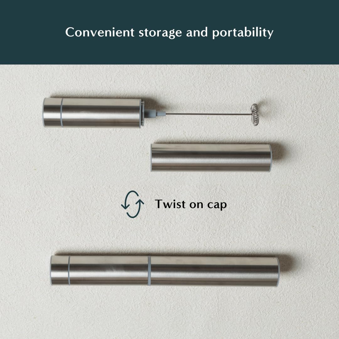 Naoki Matcha Modern Matcha Starter Set - Electric Matcha Whisk and Milk Frother with Single and Double Frother Head, Stainless Steel Spoon, Stainless Steel Sifter