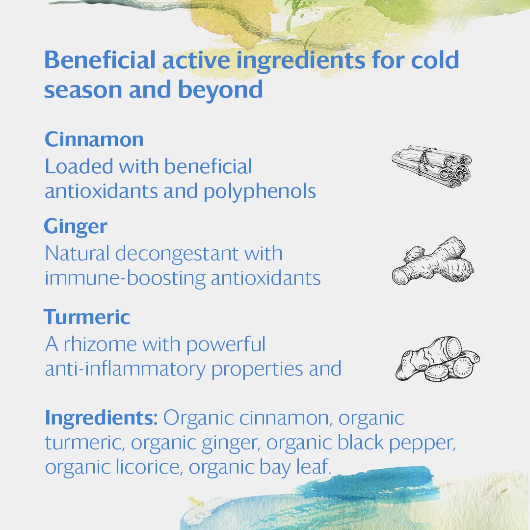 Grace Farms BREATHE Wellness Organic Tea Blend (50 Sachet Pouch) | Turmeric and Ginger with Adaptogenic Herbs | Immunity and Digestion Support | Caffeine Free | Gives Back 100% of Profits