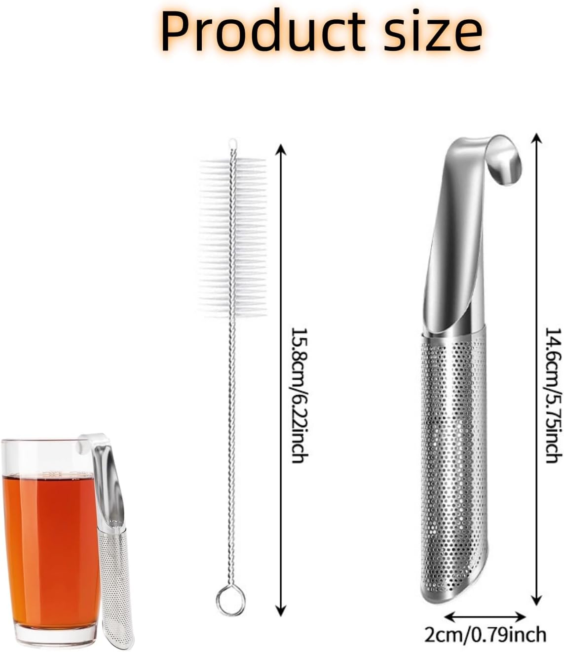 Tea Diffusers For Loose Tea，Stainless Steel Tea Infuser，Tea Steeper For Loose Tea，Tea Infuser For Loose Leaf Tea Office, Home, Travel Are All Good Choices(1*tea strainer,1*Cleaning brush)