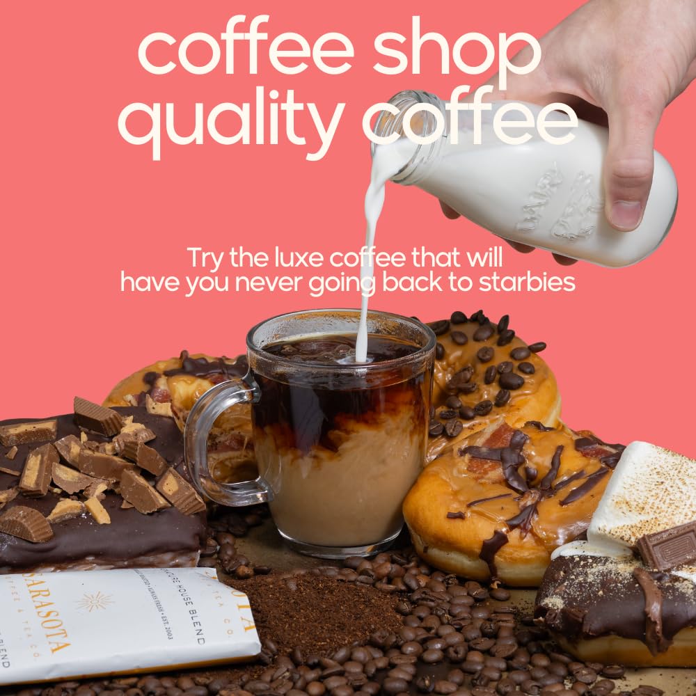 Ground Coffee | Decaf Dark Roast Low Acid Mold Free Pouches | Decaffeinated Bulk Packets | Gourmet Powder Packs for 12 Cup Drip Maker | Premium Highest Rated Individual Premeasured Commercial Bags