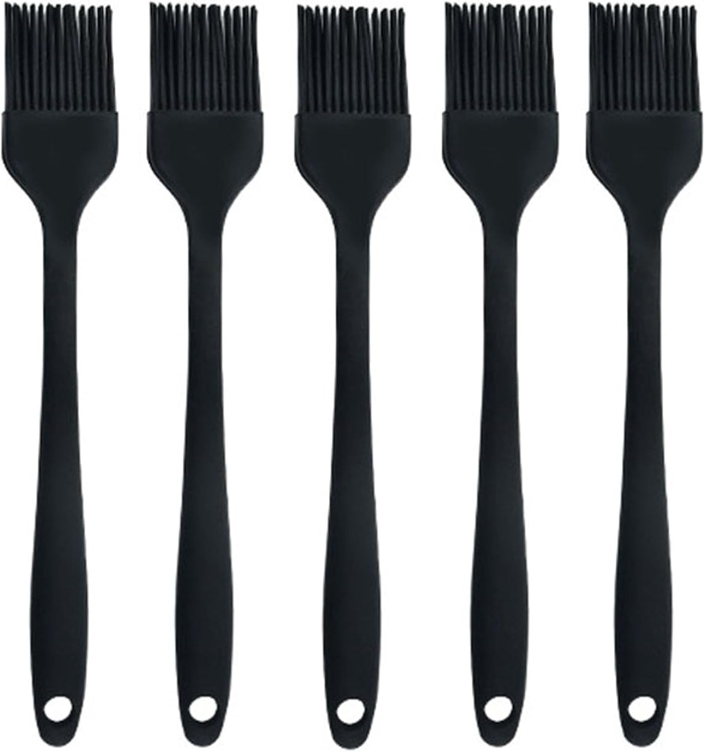 Silicone brush, Oil Brush for BBQ Kitchen Cooking Baking and Grilling(5 PCS,Black)
