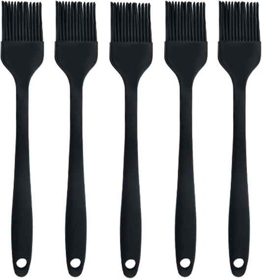 Silicone brush, Oil Brush for BBQ Kitchen Cooking Baking and Grilling(5 PCS,Black)