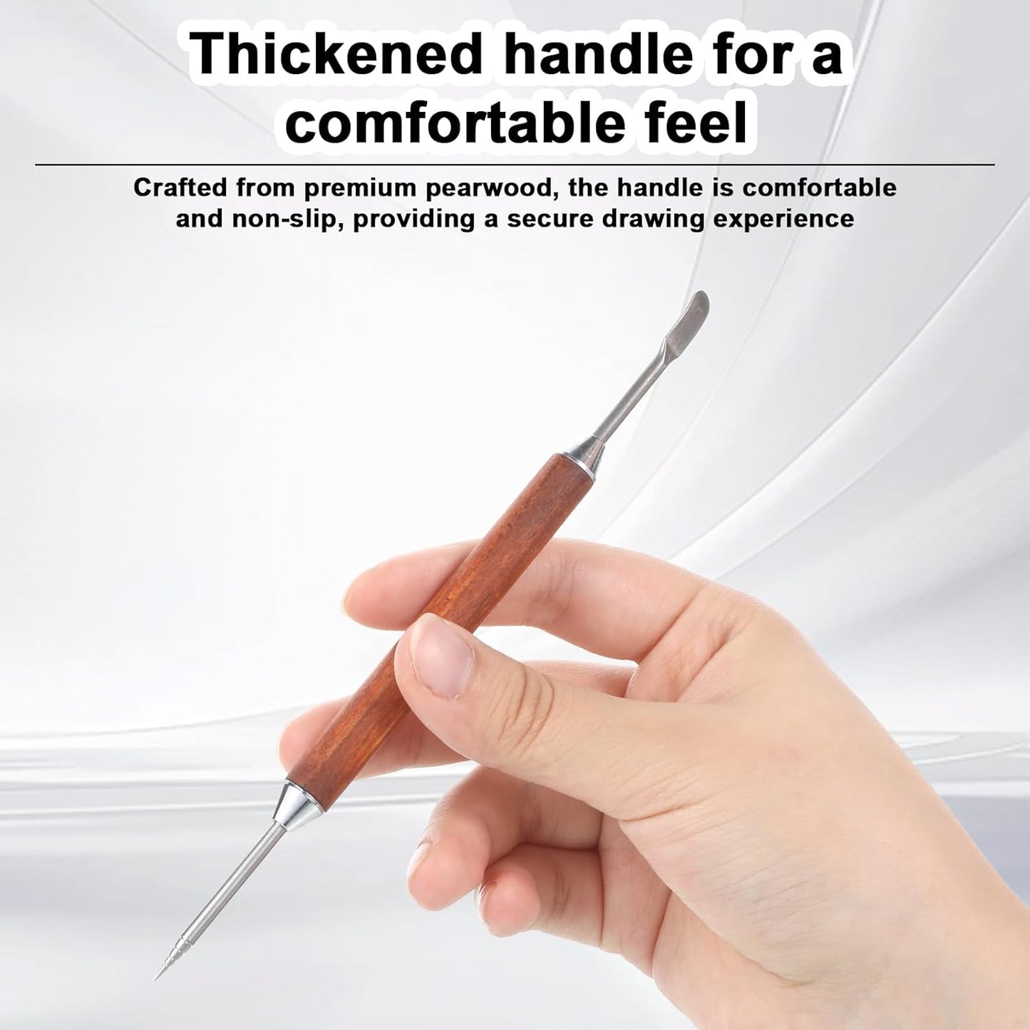 3 Pack Latte Art Pen Set Stainless Steel Latte Art Tools Coffee Drawing Tool with Wood Handle Double Ended Barista Accessories for Espresso Designs, Home and Cafe Use