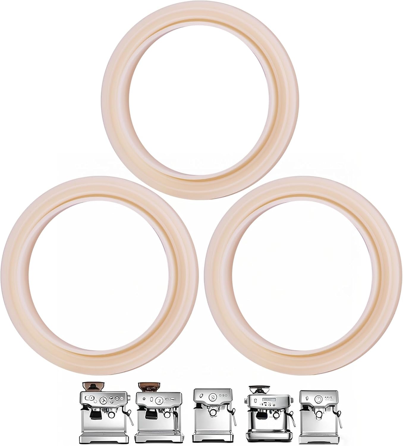 3 Pcs 54mm Silicone Steam Ring, No BPA Silicone Gasket Replacement Compatible with Barista 878/870/860/880/810/840/450/500 and Sage 880/878/875/870/810/500, for Espresso Machine Repair and Upgrade