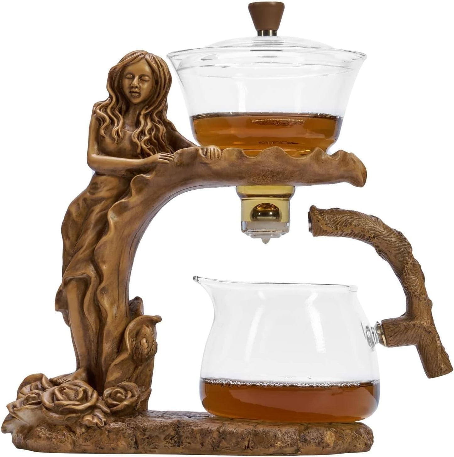 Glass Teapot Set with Infuser Semi Automatic Tea Set Magic Teapot (Beauty)