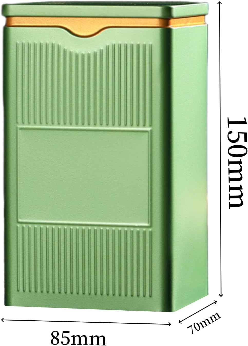 HAN SHENG Square Airtight Tea Tins - Green, Food Storage Containers for Loose Tea, Coffee, Spices (5.9"x3.4"x2.8")