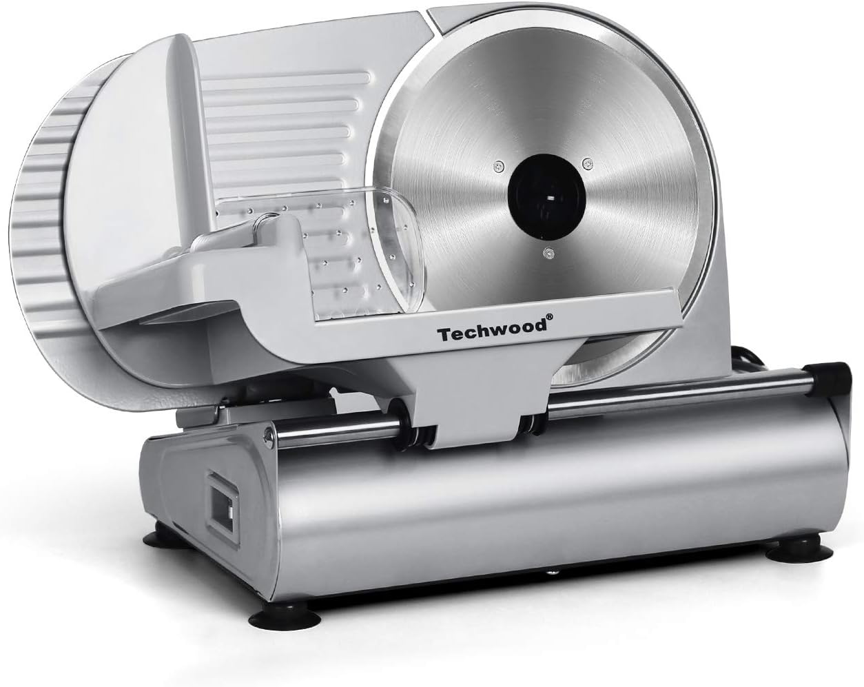 Meat Slicer, Techwood 200W Electric Food Slicer with Removable 9” Stainless Steel Double Blade, Silver
