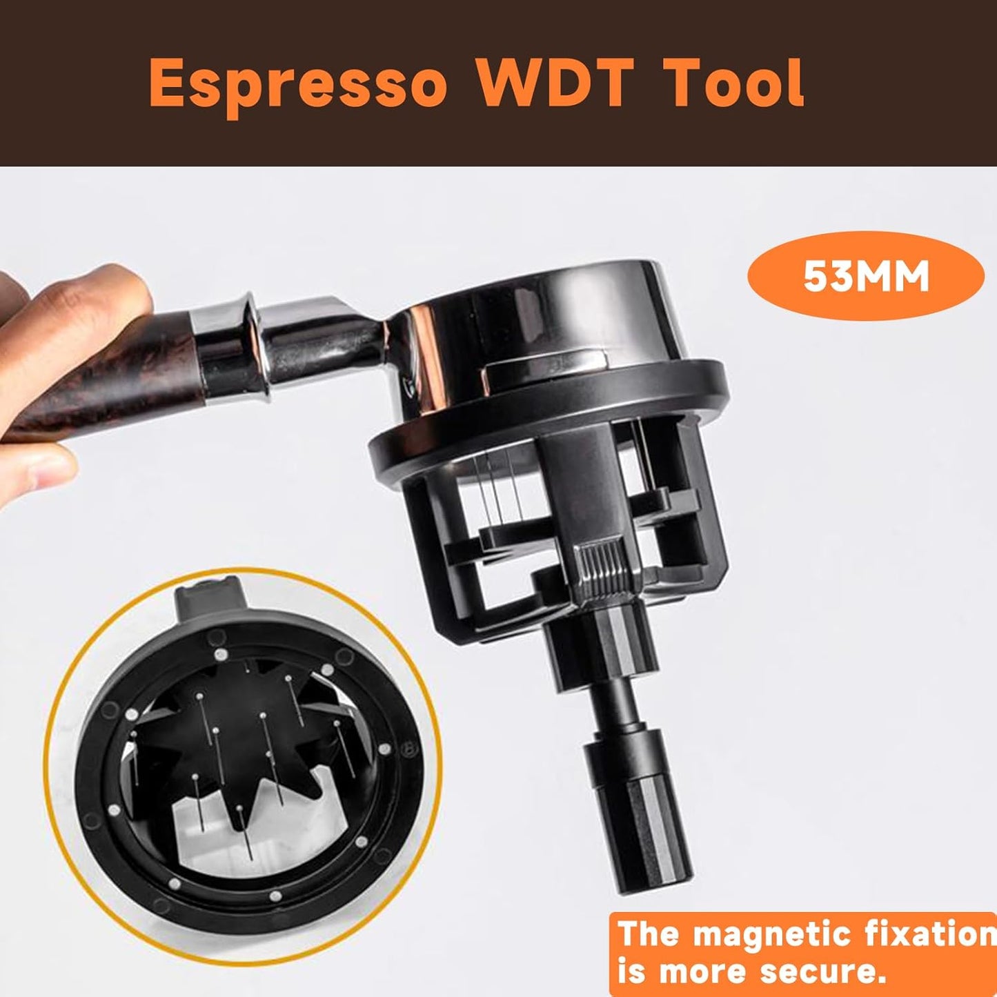 54mm WDT Tool ，Espresso Stirrer Distribution Tool,Compatible with Breville Portafilter 54mm,Adjustable Height,with Magnetic Suction