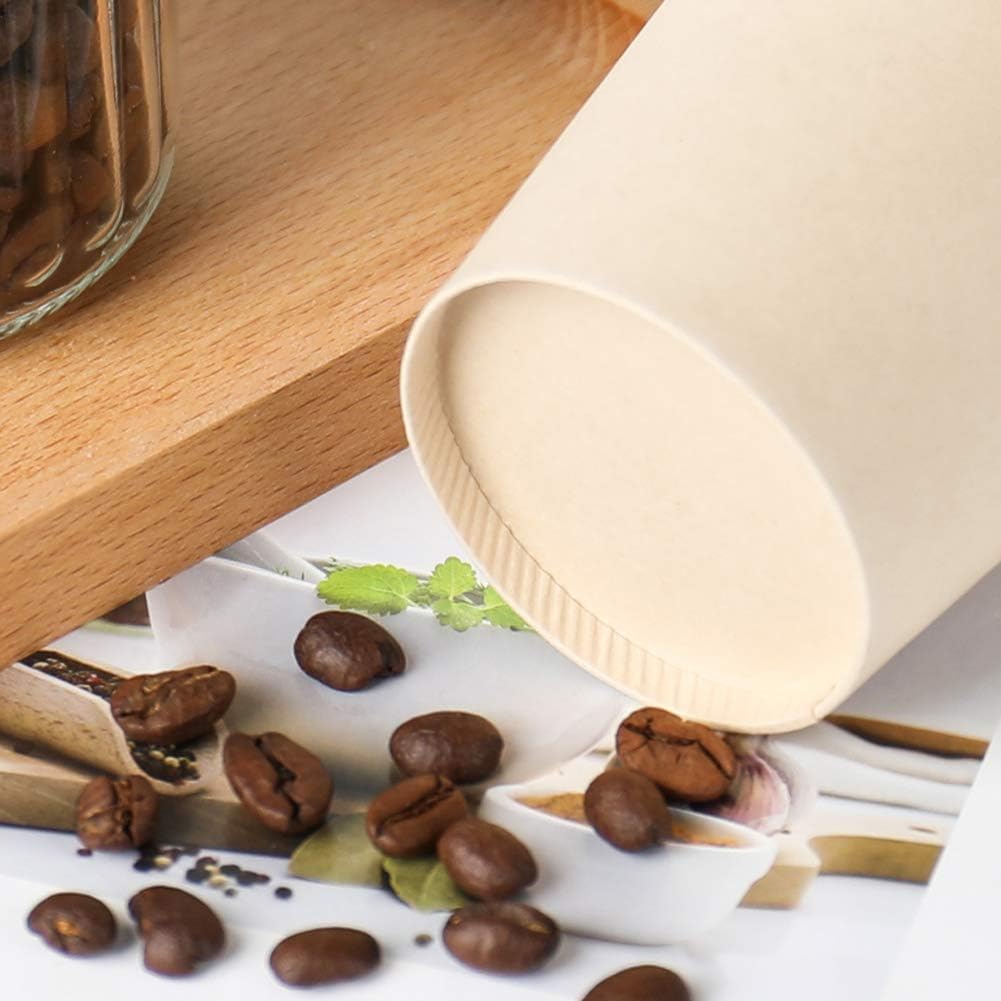 100 Count 12 oz Plant Fiber Disposable Light Brown Paper Coffee Cups, Perfect for Hot Drink, Hot Coffee, Hot Cocoa, Hot Tea, 12oz Water cups