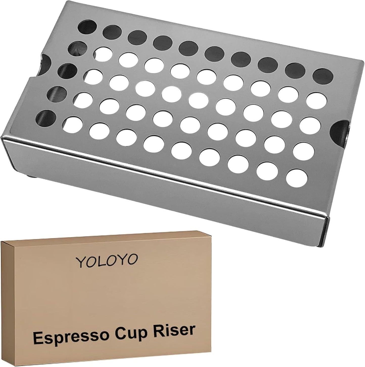 YOLOYO Coffee Espresso Cup Riser Stand, Coffee Drip Tray, Espresso Mug Riser Holder with Premium Stainless Steel for Espresso Machines, Height 50mm