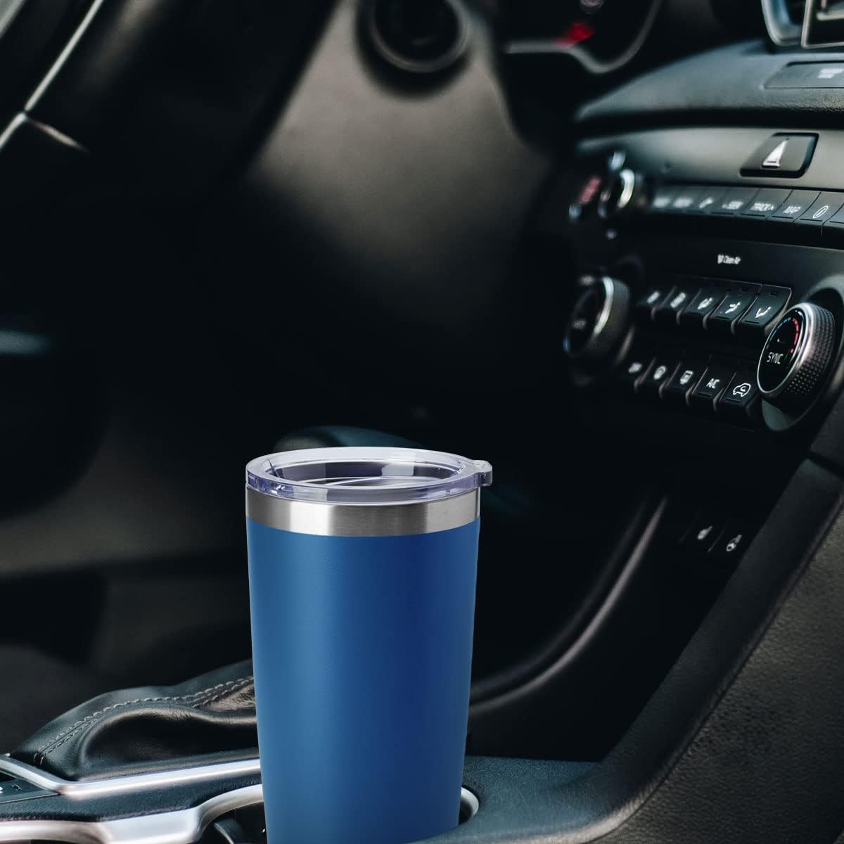 HASLE OUTFITTERS 20oz Tumblers Stainless Steel Mugs with Lid Double Wall Vacuum Insulated Coffee Cups for Cold & Hot Drinks (20oz-Dark Blue, 4 Pack)