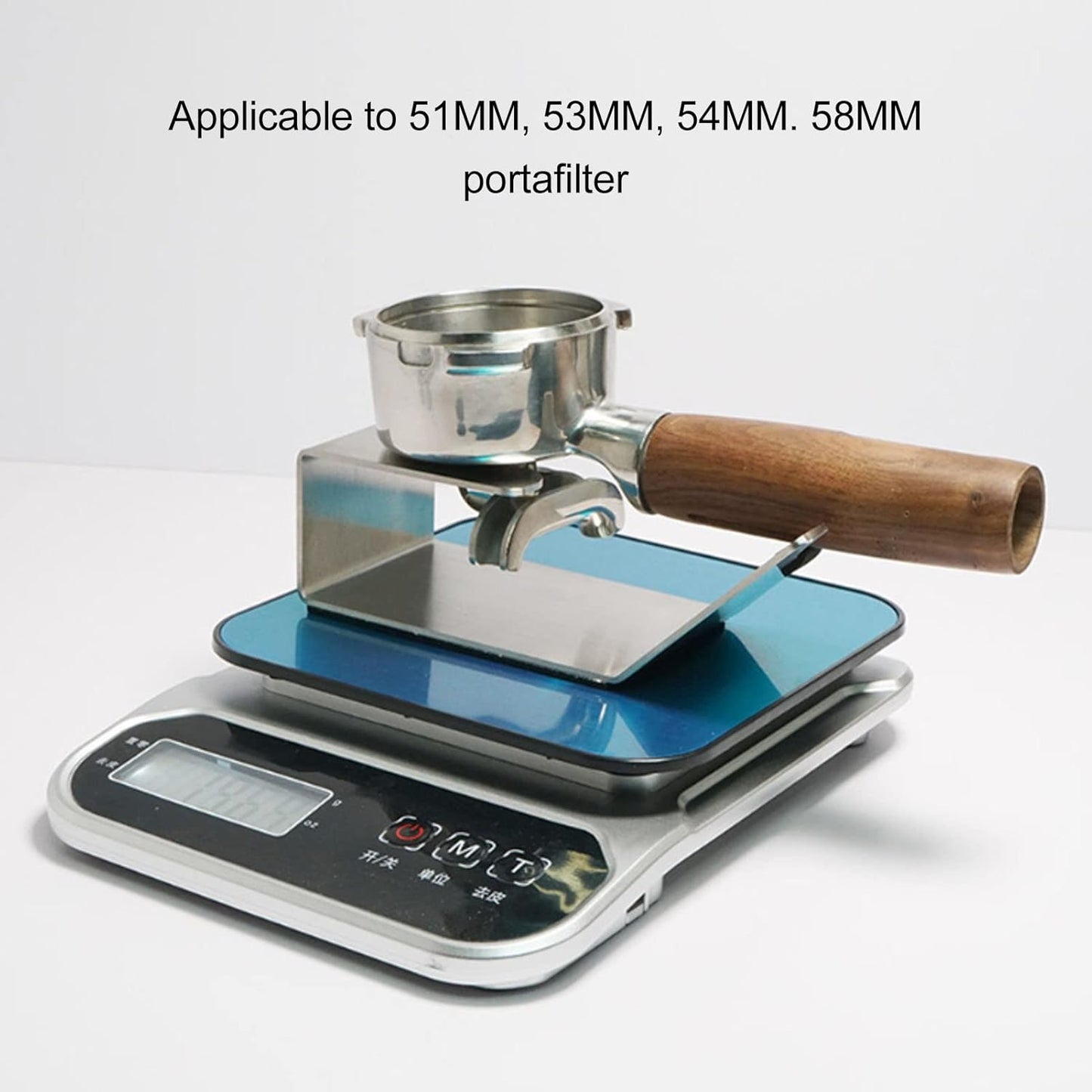 Coffee Portafilter Holder Sturdy Coffee Tamper Holder Stand, Bottomless Single Double Spout Coffee Tamper Holder Support Rack Silver for 51mm 53mm 54mm 58mm Espresso Portafilter