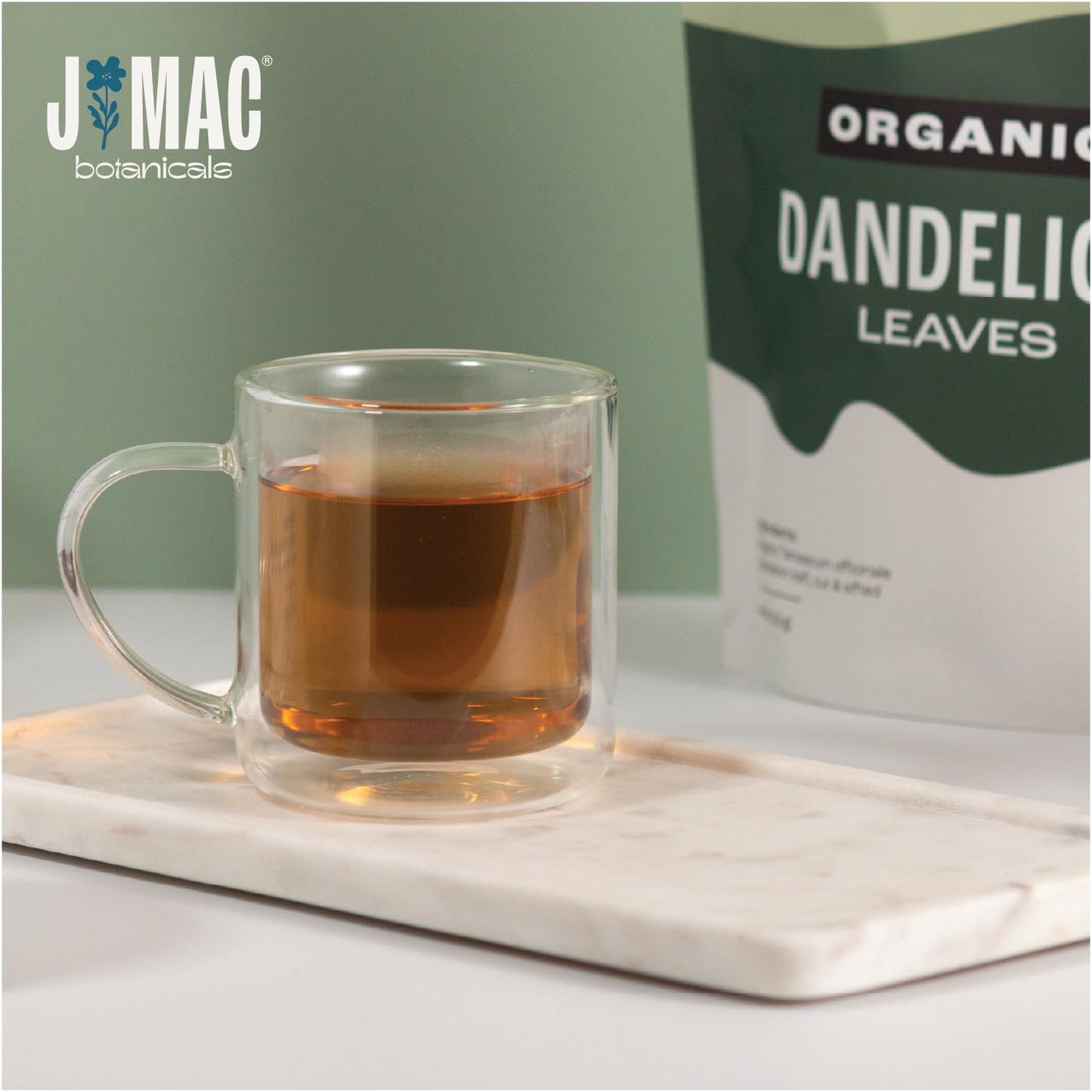 J Mac Botanicals, Organic Dandelion Leaves (16 oz bag) USDA Certified Organic Dandelion leaf tea, te diente de leon organico, Packaged in the USA, Cut and Sifted, No Caffeine, Fresh dried dandelion