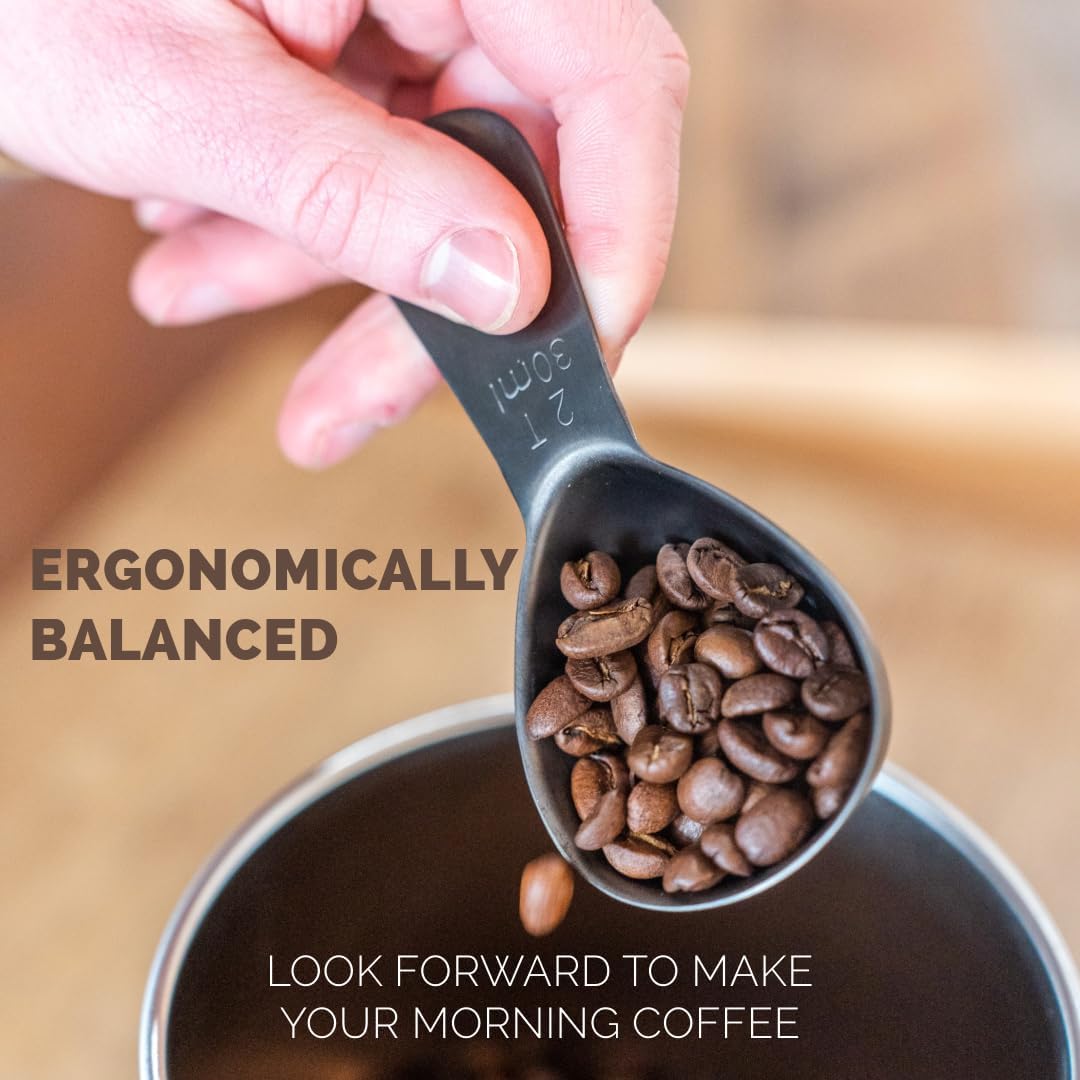 Coffee Scoop - Brushed Stainless Steel - 2 Tablespoon Capacity - Fits inside Airscape Canisters (Brushed Steel)