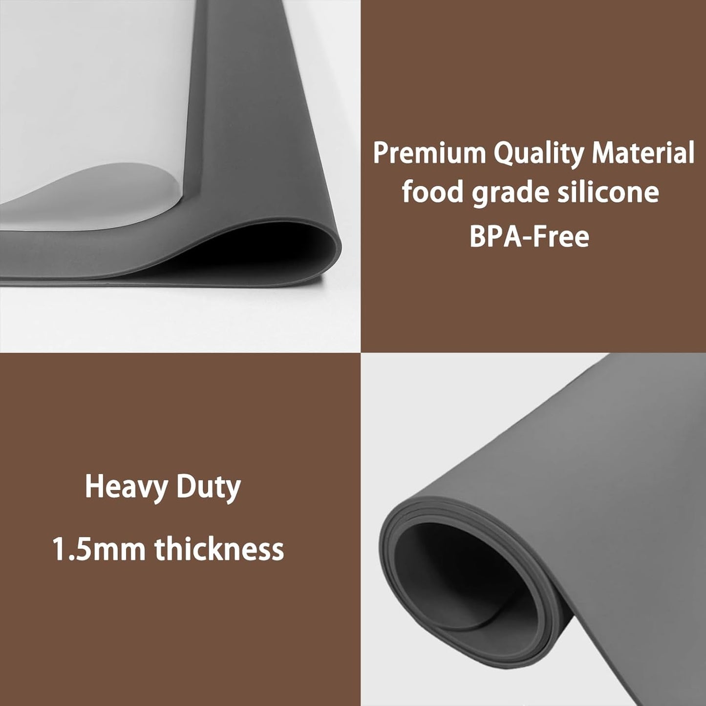 Silicone Mats for Kitchen Counter, 48"x32"(120cmx80cm) Large Heat Resistant Mat Kitchen Island Waterproof Countertop Protector Mat Nons-slip Extra Large Counter Mat, Semitransparent