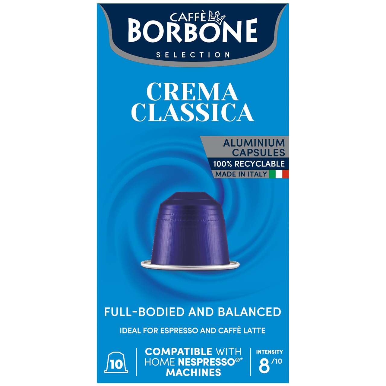 Caffe Borbone Aluminum Coffee Pods Compatible with Nespresso Original Machines, Crema Classica, Medium Roast, Rich and Velvety, Genuine Italian Coffee - NOT compatible with Vertuo - 100 Count