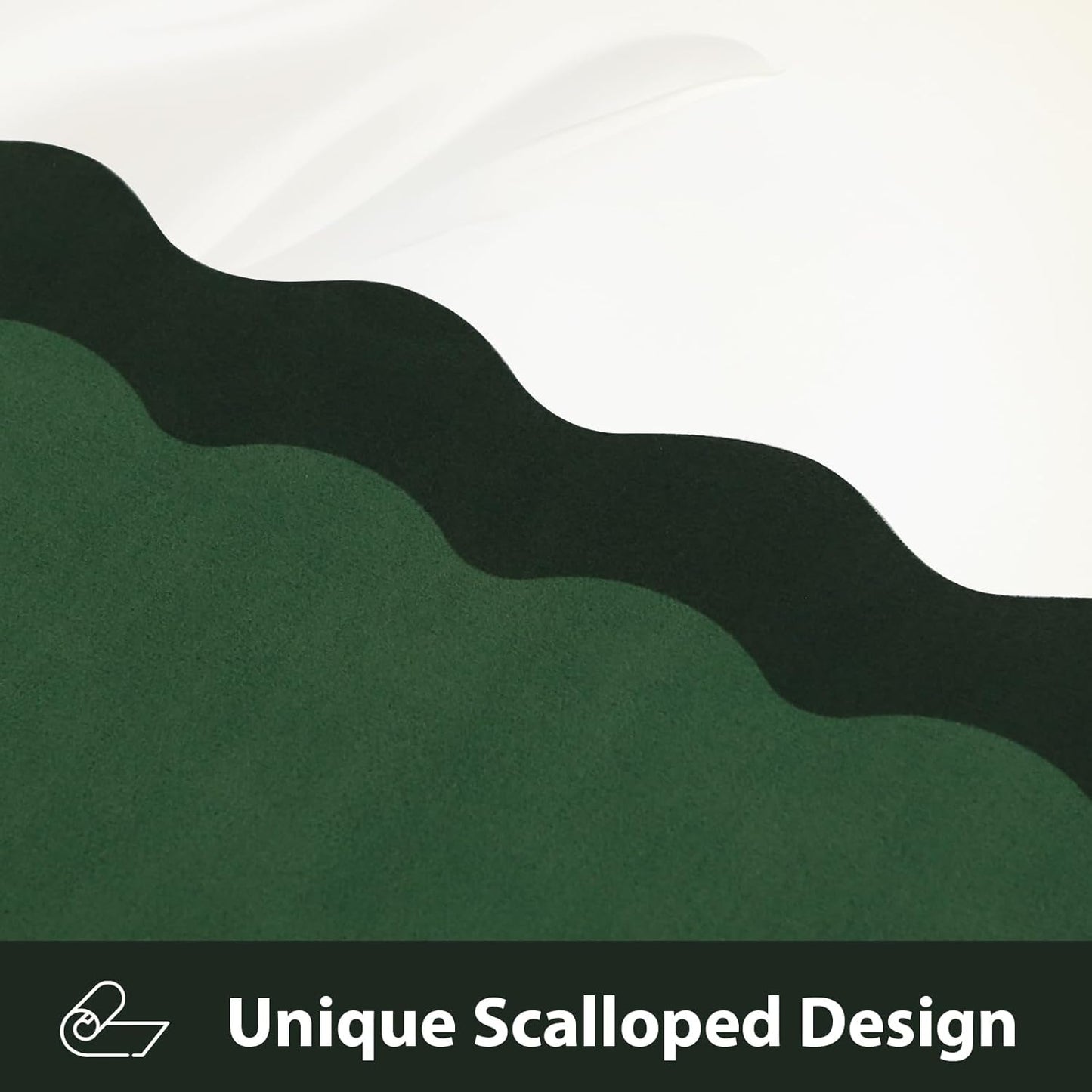 Scalloped Coffee Bar Mat for Countertop, Cute Dish Drying Mats for Kitchen Counter, Diatomite Absorbent Mat for Coffee Station, Kitchen Aesthetic Decor (16"x24", Green)