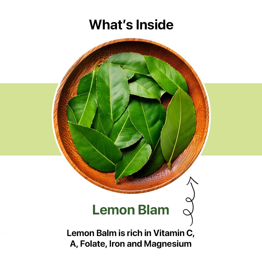 BLUE TEA - Lemon Balm Tea - 10 Count - Plant Based Tea Bag | RELIEVES STRESS - IMPROVES DIGESTION | Reduces Bloating | Refreshing Citrus Flavour - Leaf Based - Caffeine Free | Ziplock Pouch