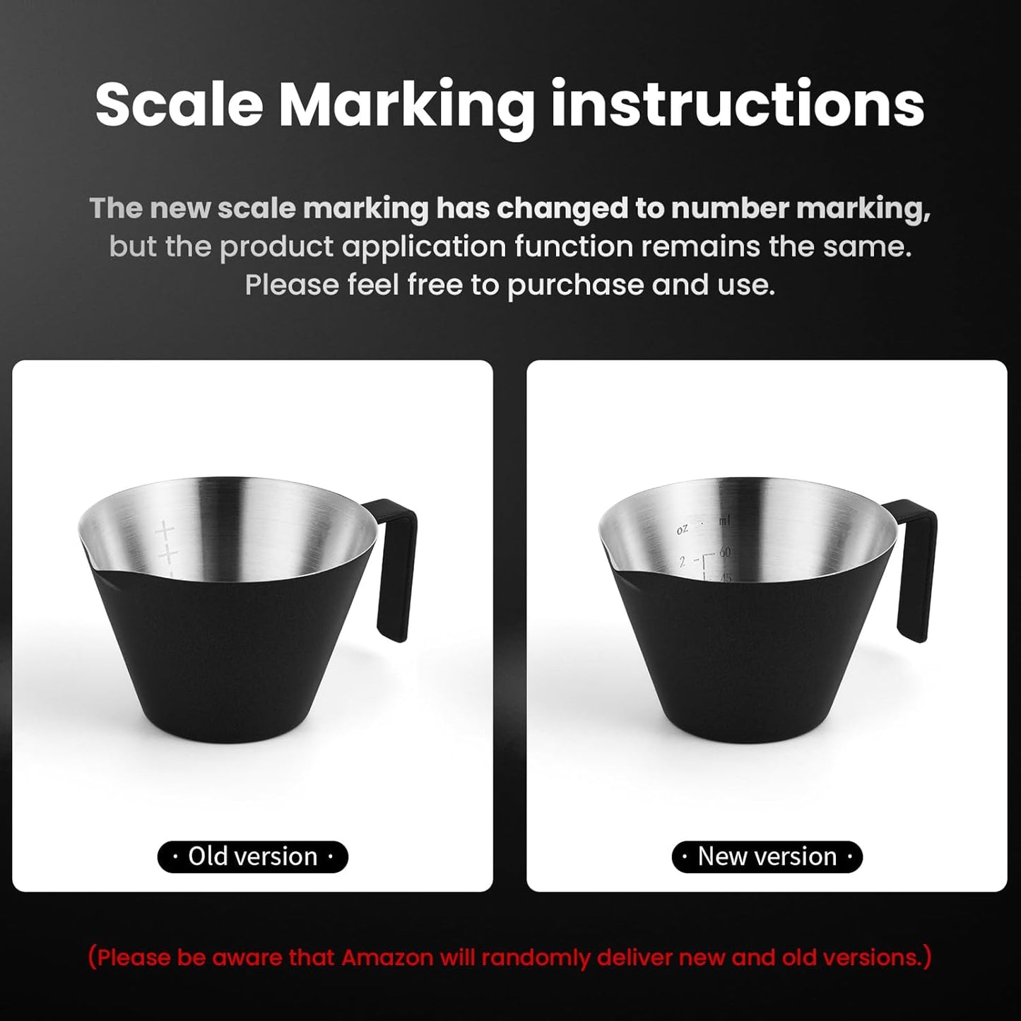 MHW-3BOMBER Espresso Shot Cups with Handle Espresso Measuring Cup Dishwasher Safe 2 Pack Stainless Steel Pouring Cup for Tomato Sauce|Steak Sauce|Dessert|Beverage (Matte Glossy) G6196-OS