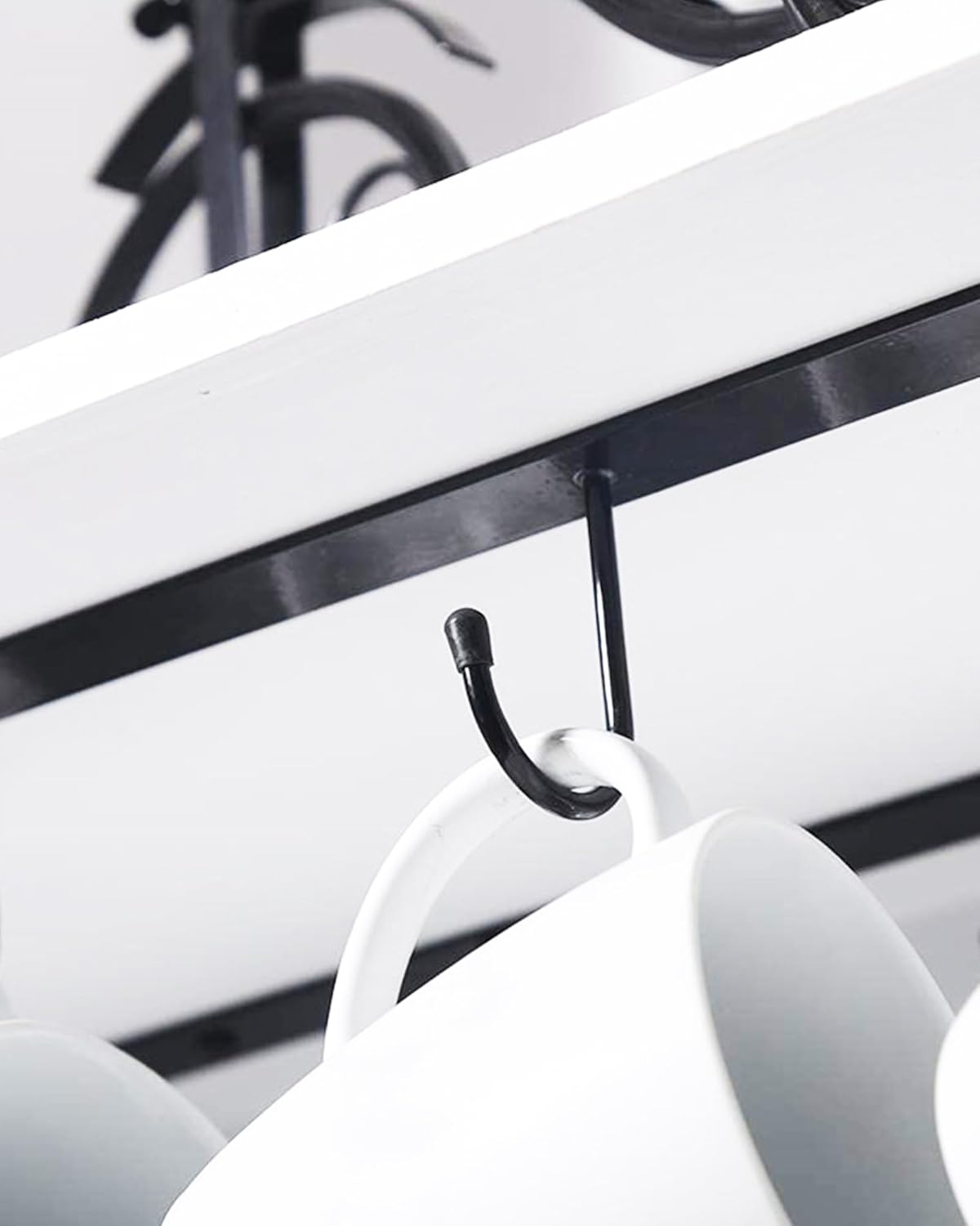 Mugs Hooks 3 Pcs Mug Holder Under Cabinet Coffee Hooks for Mugs Iron Hanging Mug Rack Under Shelf Kitchen Dining Bar Organizer Rack - Bronze