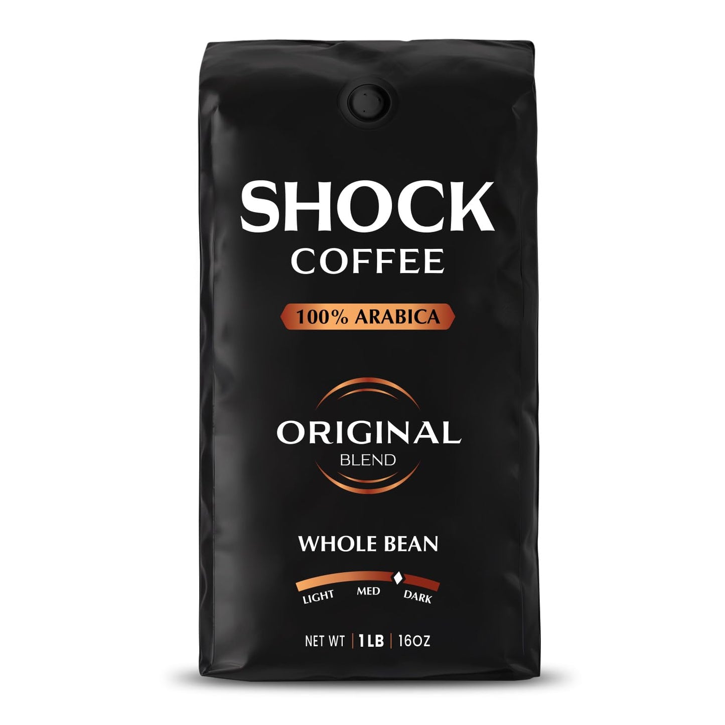 Shock Coffee Whole Bean, The Strongest Caffeinated All-Natural Coffee, Up to 50% more Caffeine. 1 pound