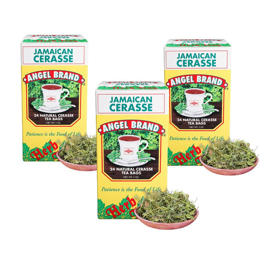 Angel Brand Cerasse Tea Bags Jamaican 24 – Pack of 3 – Authentic Herbal Tea with Bitter Flavor, Inspired by Traditional Caribbean Practices, Perfect for a Soothing and Refreshing Brew.