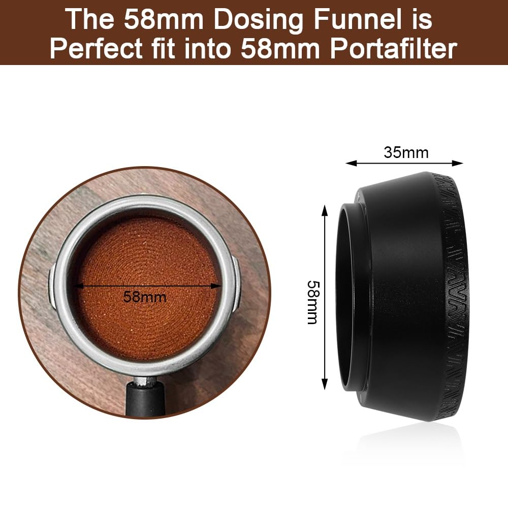 Magnetic Dosing Funnel, 58mm Espresso Dosing Funnel Aluminous Alloy Compatible with Breville 58mm Bottomless Portafilter