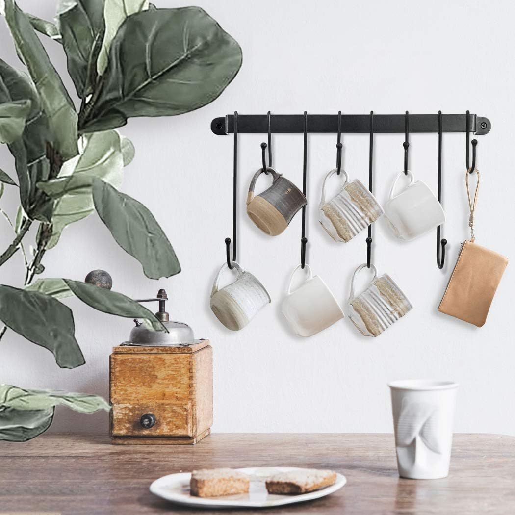 AJART Coffee Bar Decor Mug Holder: 17" Coffee Cup Rack for Home Kitchen Office Dining Room Cafe Bar