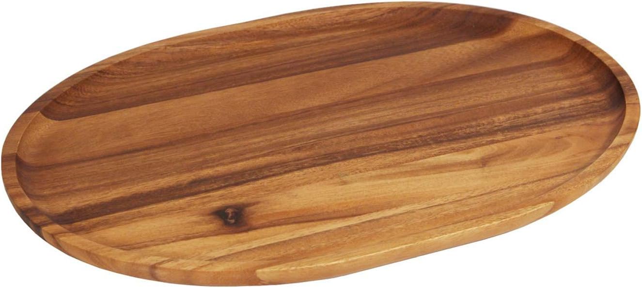 Woodard & Charles Large Acacia Oval Tray, 10" X 15"