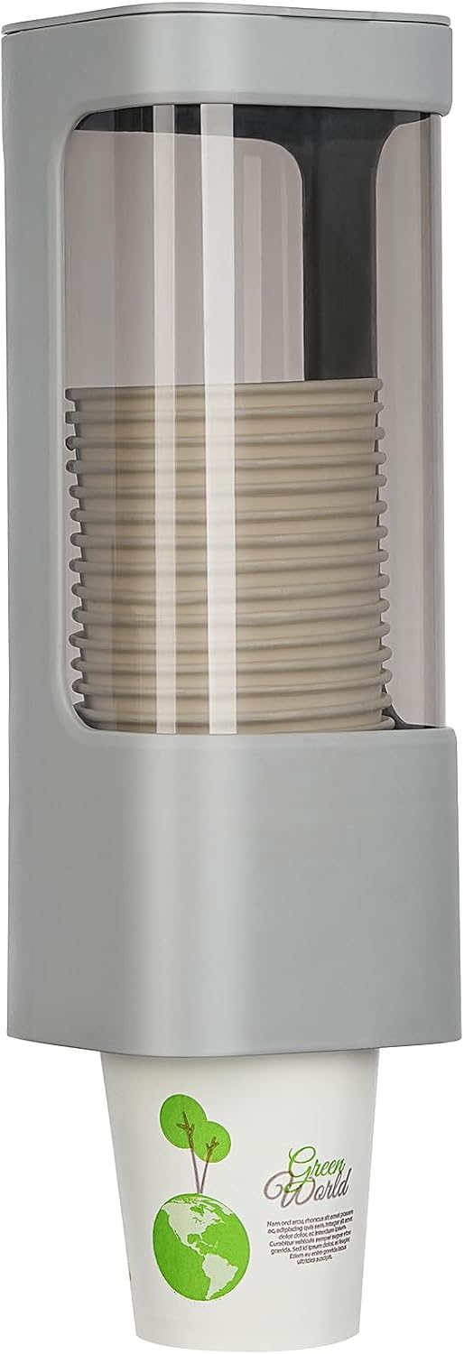 Cup Dispenser, Wall Mounted Water Cooler Cup Dispenser for 3oz-5oz Disposable Cups, Bathroom Cup Holder, Plastic Paper Cup Holder with Adhesive/Screw Mount for Office, Hospital, Bathroom