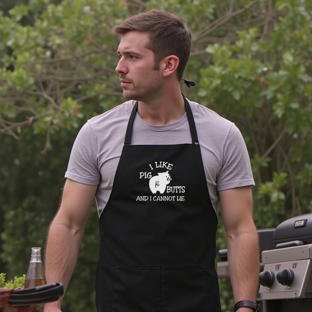 Personalized Chef Apron for Men, Custom Embroidered Design, Professional Kitchen Cooking BBQ Grilling for Dad, Decorated in USA