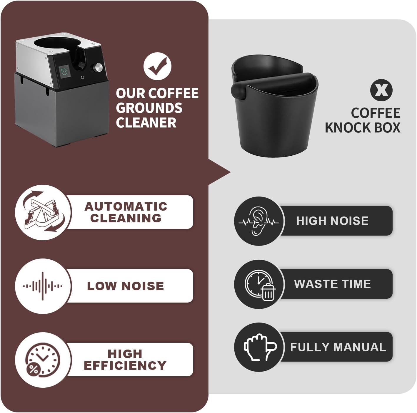 NUETRAL NS300 Pro Electric Portafilter Cleaner-Automatic Coffee Grounds Cleaning Machine-Knock box for Espresso coffee-Espresso Puck Sucker-Innovative Espresso Machine Accessories