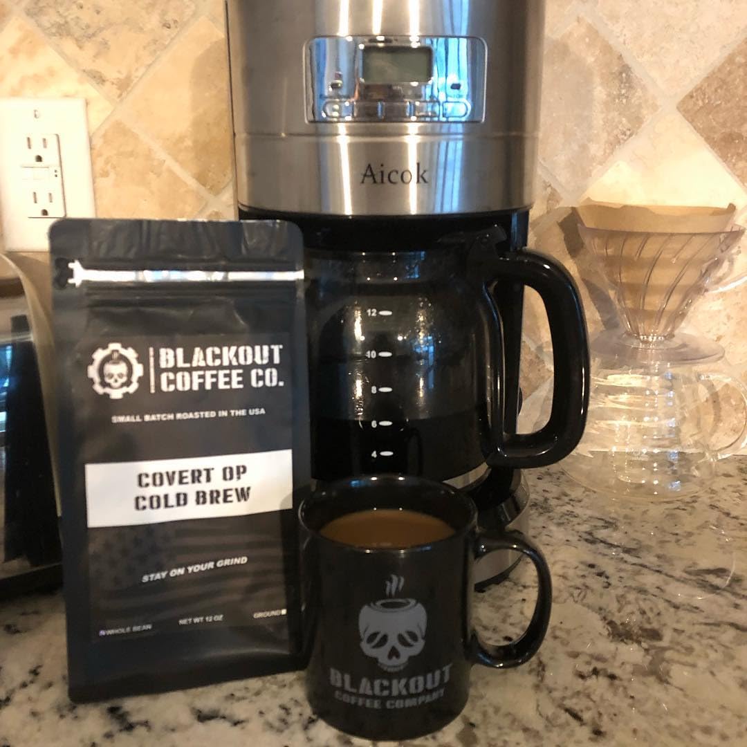 Blackout Coffee Covert Op Cold Brew Medium Roast - Perfect for Cold Brew, Drip, and Pour Overs - Small Batch Freshly Roasted in the USA - 12 oz Bag (Ground Coffee)