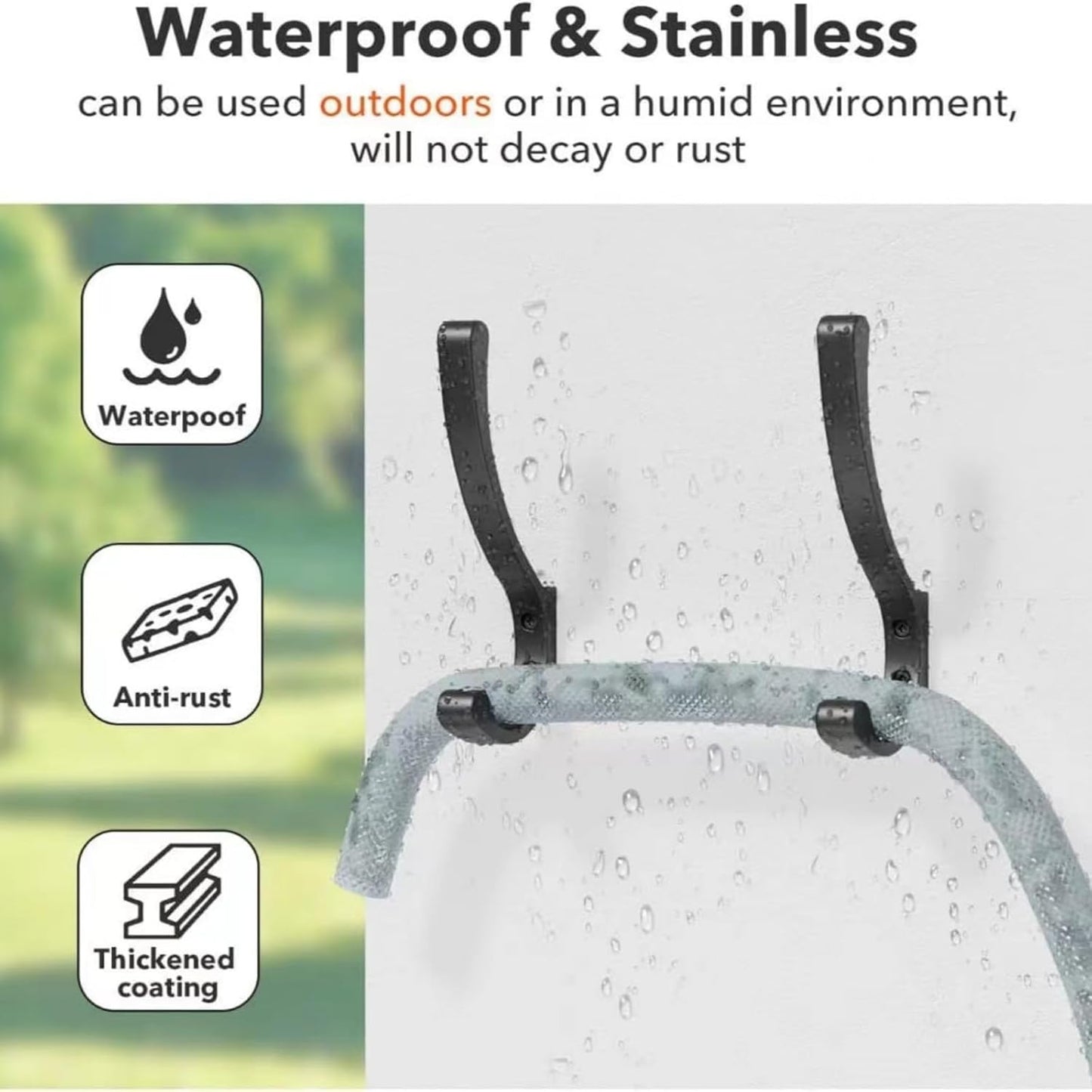 8 Pack Hanging Coat Hooks Wall Mount, Coat Hanger Wall Hangers, Metal Hooks for Hanging Heavy Duty, Screw in Hooks for Hanging Towels, Clothes, Backpack, Hat, Bag, Jacket, Key, Robe, Backpack Black